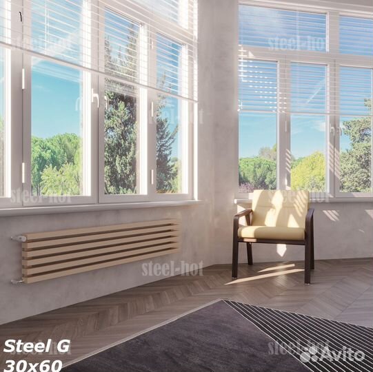 Горизонтальный радиатор Steel-Hot от производителя