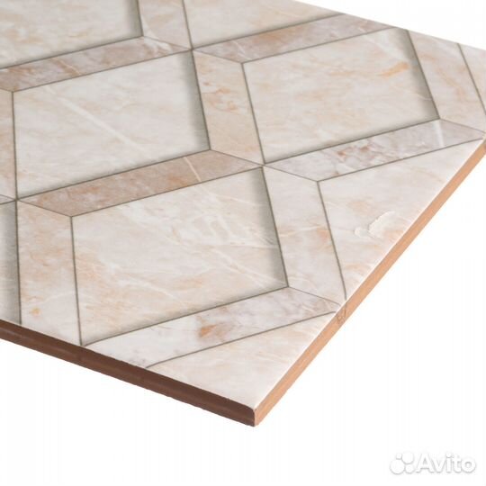 Плитка облицовочная Нефрит Дженни ромбы бежевая 400x200x8 мм (15 шт.1,2 кв.м)