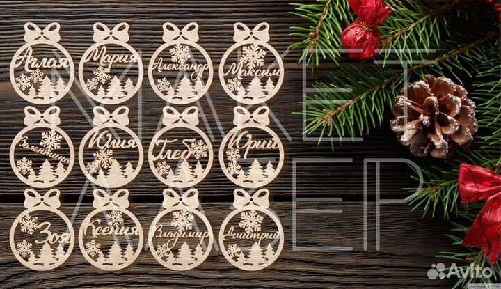 Игрушки на ёлку именные