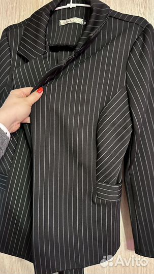 Костюм двойка женский черный в полоску