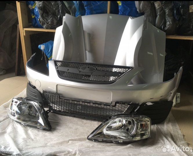 Лада ларгус бампер крыло капот фара серебристое