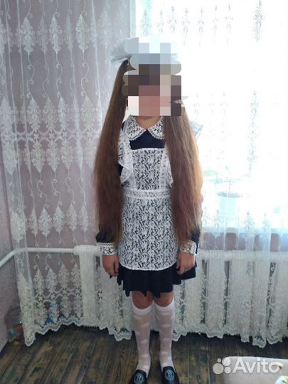 Платье школьное синее