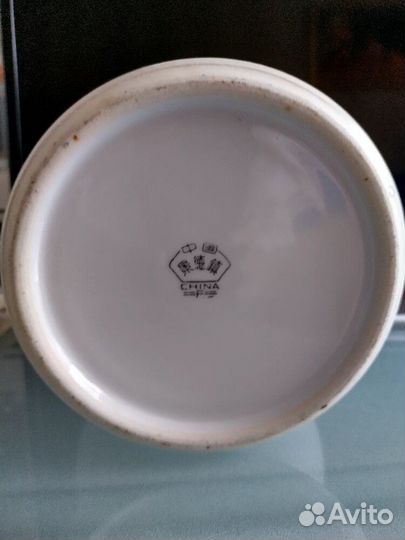 Ваза,фарфор, Китай, ручная роспись, винтаж, клеймо