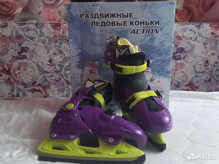 Коньки раздвижные ледовые р 33-36