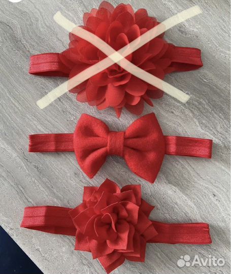 Повязка на голову для девочки красная