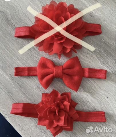 Повязка на голову для девочки красная