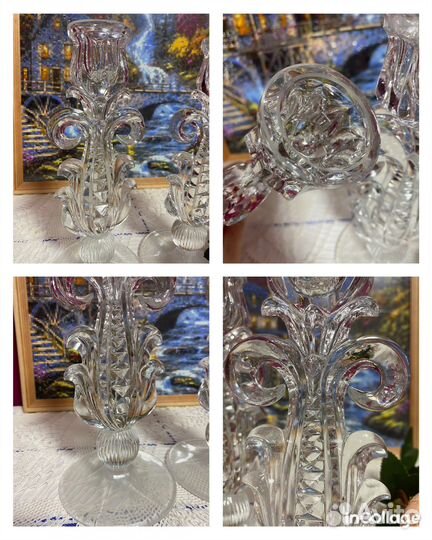 Хрустальная посуда вазы, подсвечники, фруктовницы