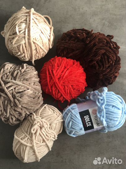 Плюшевая пряжа (остатки)