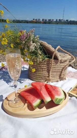 Корзинка для пикника из джута