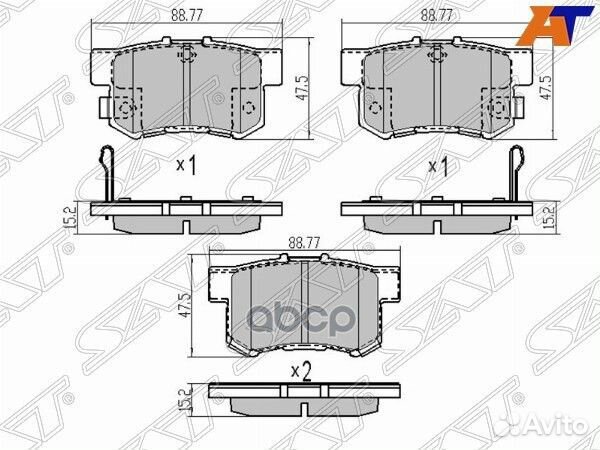Колодки тормозные зад honda CR-V RD# 02-06/stre