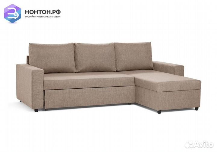 Диван угловой дельфин Торонто бежевый