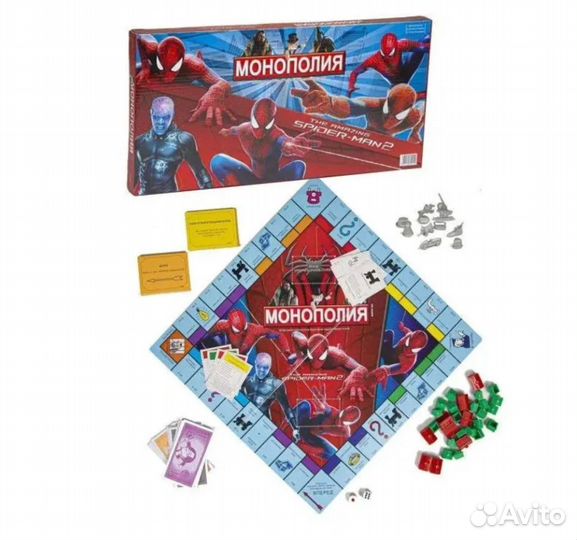 Настольная игра Монополия Человек паук с карточкам