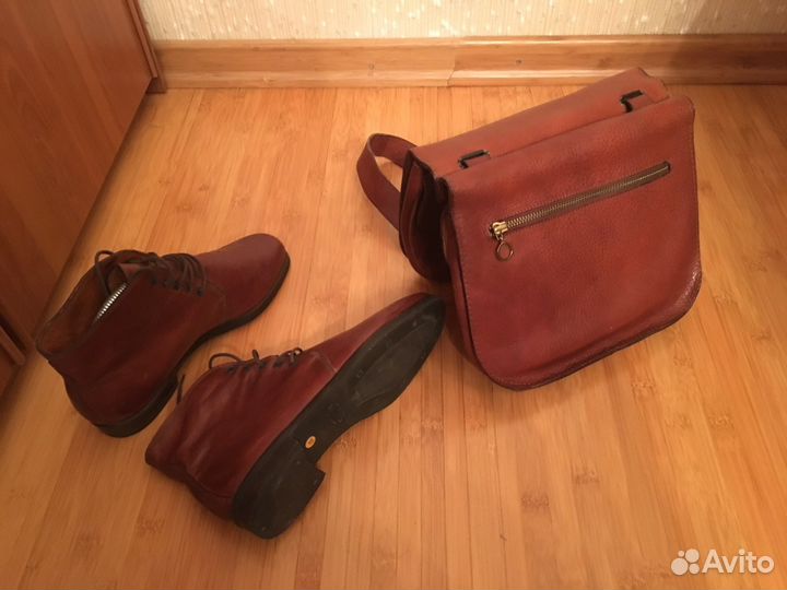 Zamagni. Ботинки и сумка. Италия. Кожа. Размер 37