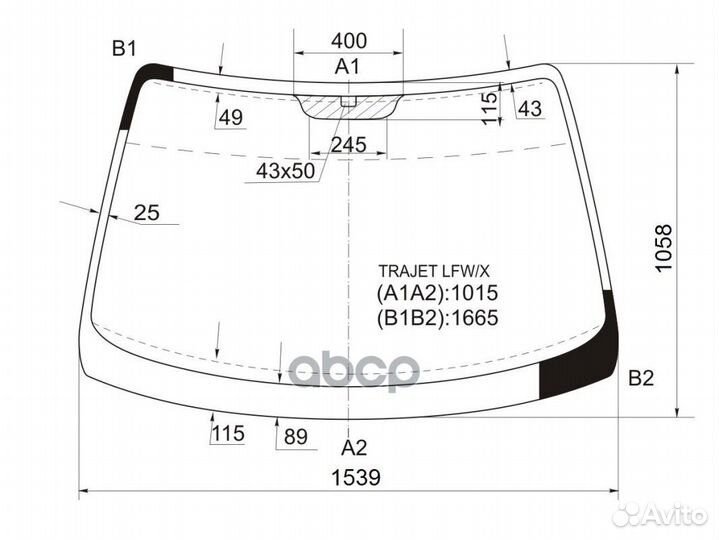 Стекло лобовое Hyundai Trajet 99-08 trajet LFW/X
