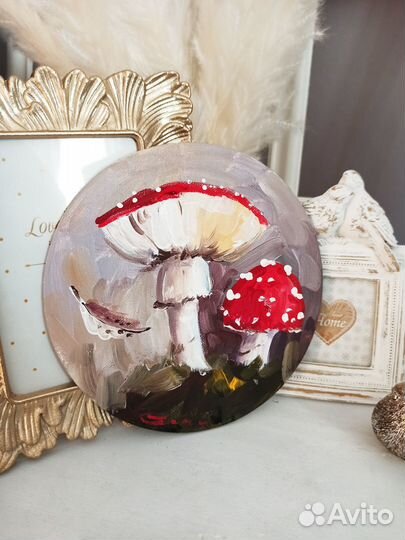 Картина Мухоморы масло холст живопись