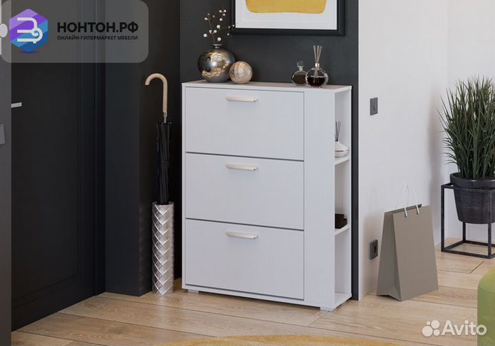 Тумба для обуви Эрика тип 1 белый ясень