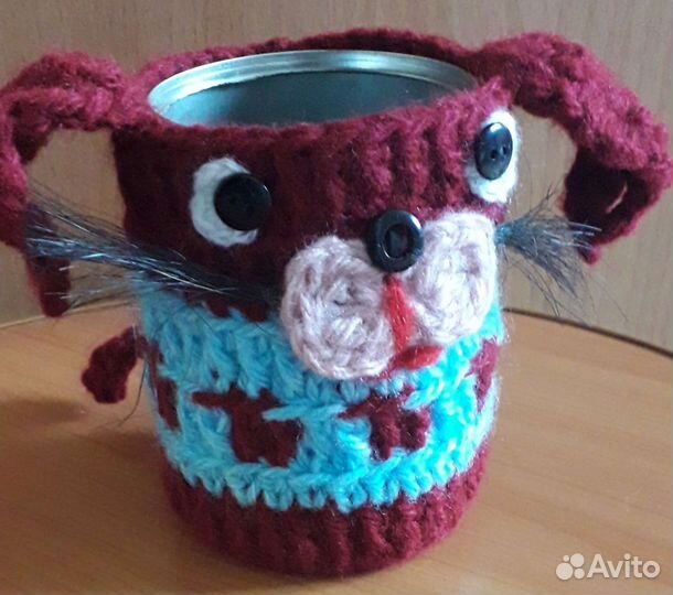 Вязаные баночки органайзеры для мелочей