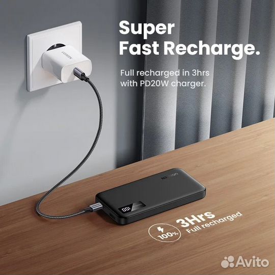 Внешний аккумулятор ugreen, 22,5 Вт, 20000 mAh