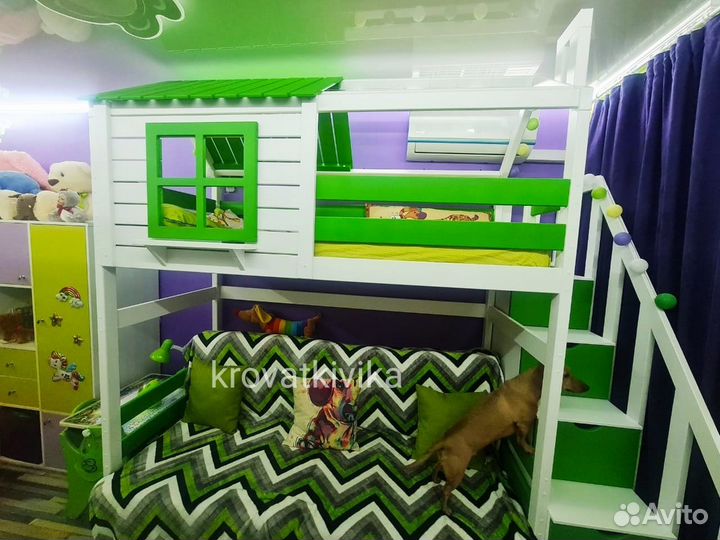 Детская кровать чердак домик