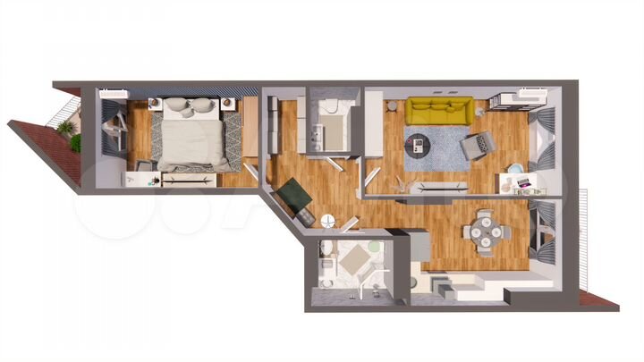 2-к. квартира, 66,3 м², 10/16 эт.