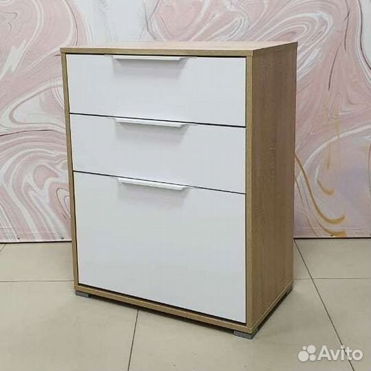 Тумба для обуви Куба дуб сонома/ белый