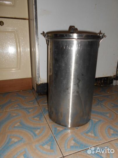 Бачок пищевой с крышкой из советской нержавейки 9л