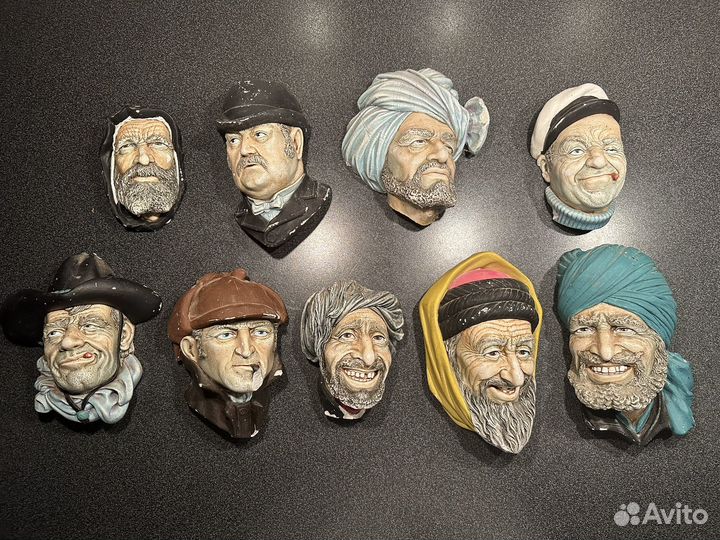 Настенное панно из гипса маски 9 штук