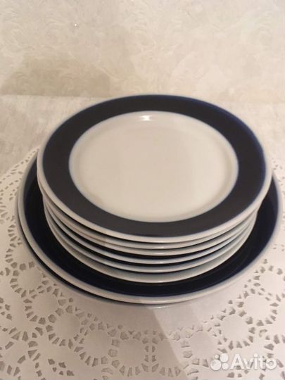 Набор тарелок,фарфор,кобальт