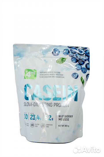 Казеиновый протеин all4ME Casein, 900 г, черника