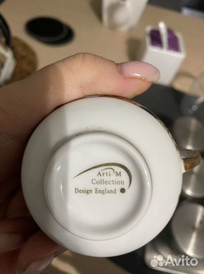 Чашки фарфоровые кофейные пара производство Япония