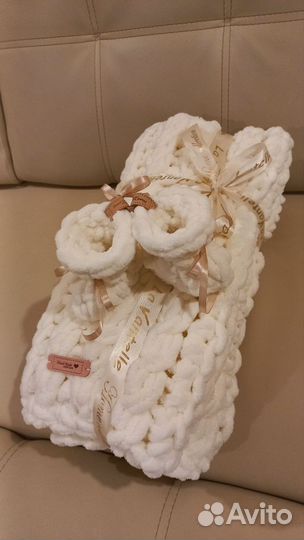 Плед детский вязаный ручная работа