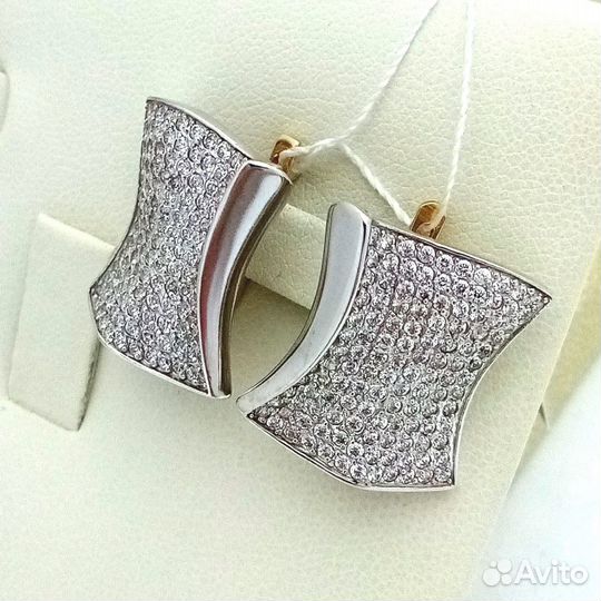 Серьги / 8,02г / Золото585 / фианиты круглые