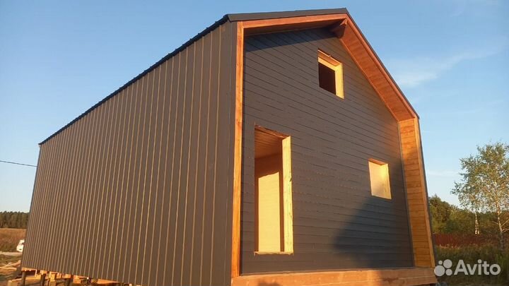 Каркасный дом блок хаус 9х6