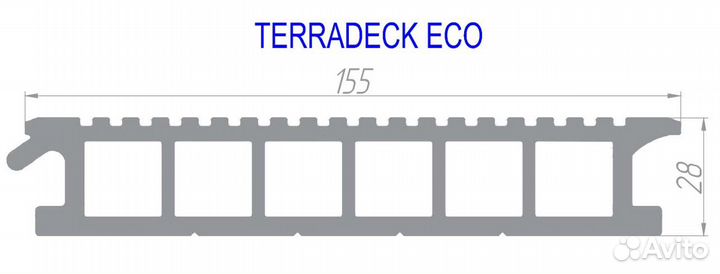 Террасная доска дпк terradeck ECO (Россия)