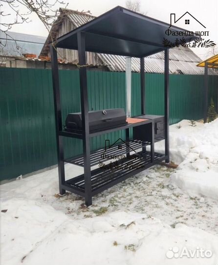 Мангал loft с крышей