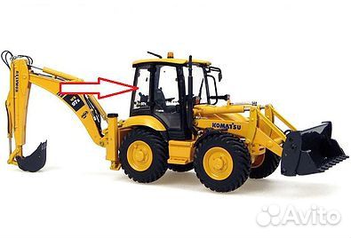 Komatsu WB93R-5 стекло кузовное заднее правое