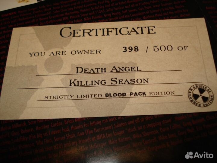 Death Angel Killing Season (Blood Pack CD/DVD)