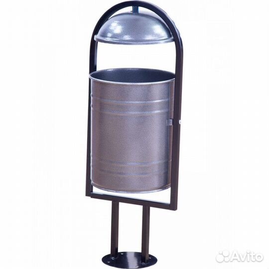 Урна уличная, круглая с козырьком, с пепельницей