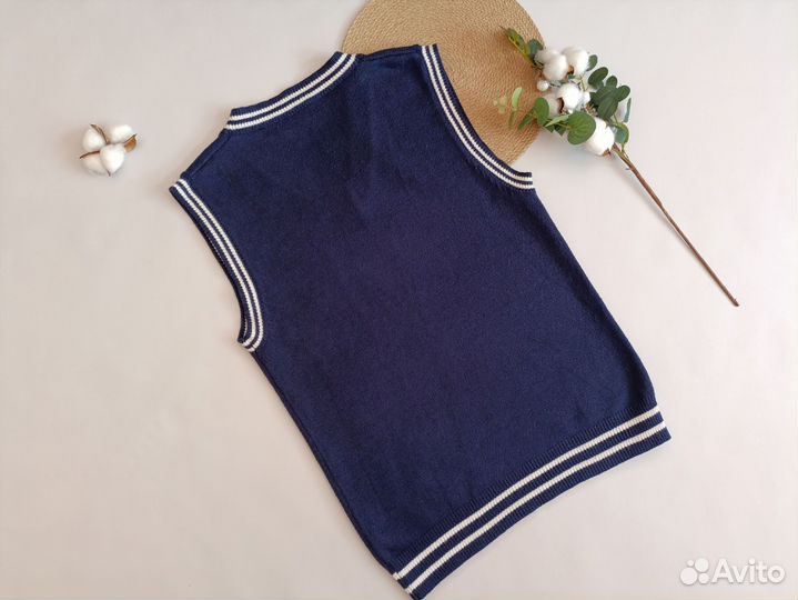 Жилет женский синий вискоза 44 46 оверсайз