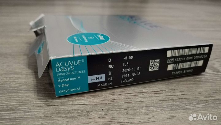 Линзы Acuvue oasys 1 Day -8.5 80 штук