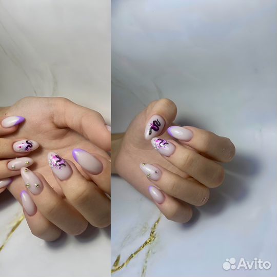 Маникюр с покрытием, наращивание ногтей