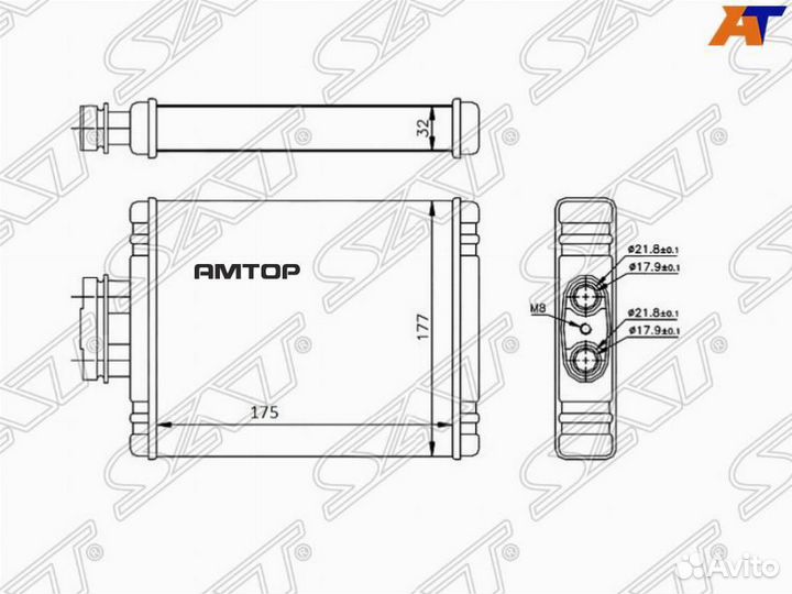 SAT ST-VW01-395-0 Радиатор отопителя салона audi A