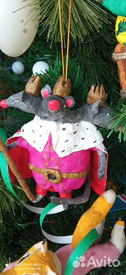 Ватная ёлочная игрушка Мышиный король