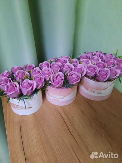 Букеты роз из мыла