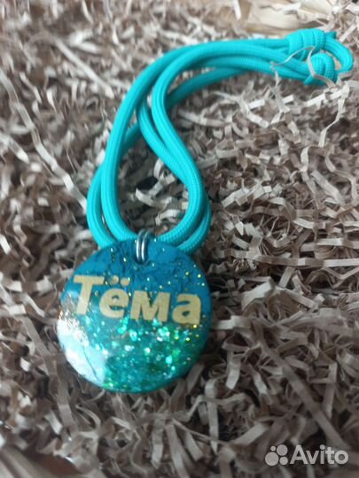 Медальон-Адресник для питомцев из эпоксидной смолы