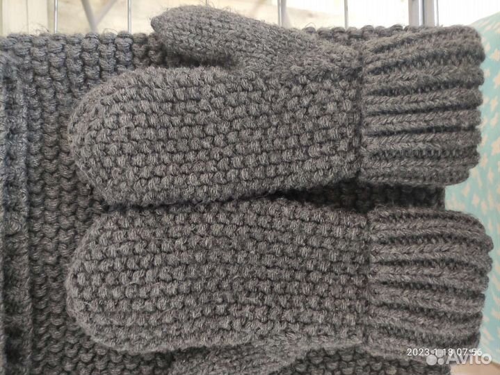 Шапка+снуд+ варежки