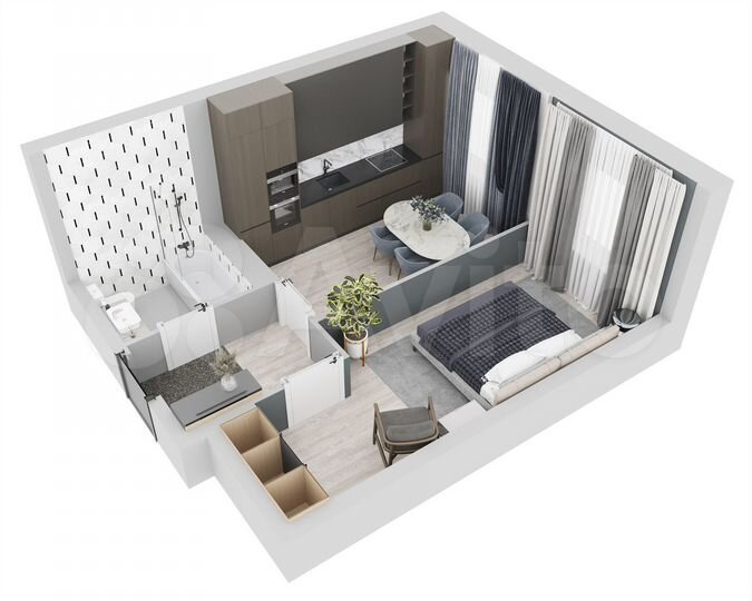 1-к. квартира, 39,5 м², 12/25 эт.