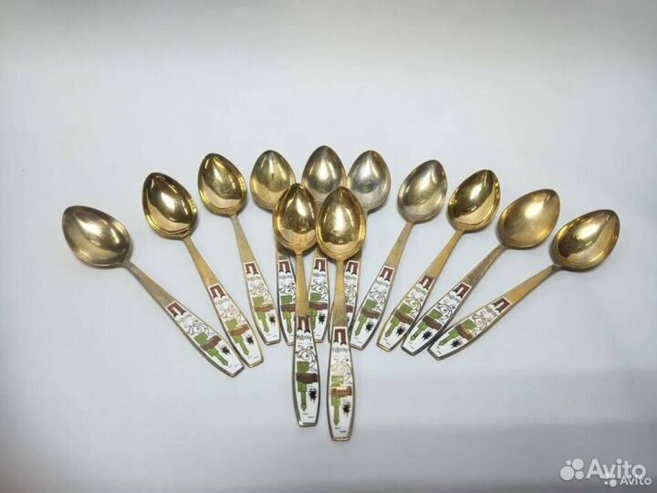 Набор серебряных чайных ложек 12шт. - СССР 875пр