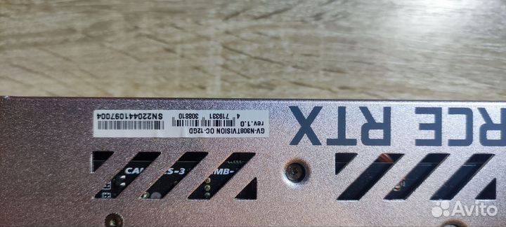 Видеокарта Gigabyte RTX 3080 Ti vision OC 12G