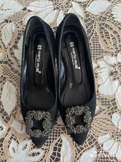 Туфли натуральная замша черные 36 р